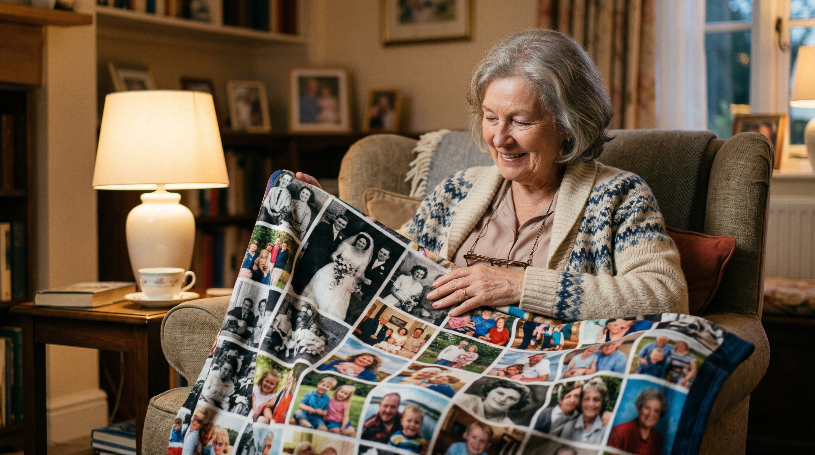 Memorial photo blanket